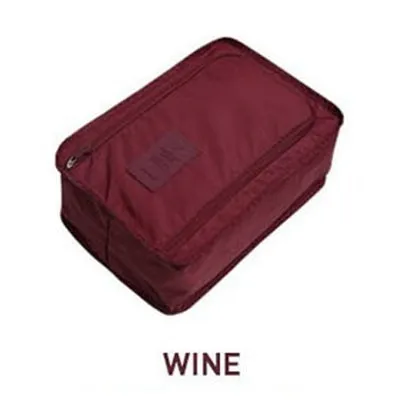 Wine red Путешествия Портативный водонепроницаемая сумка для обуви, органайзер, хранилище, сумочка, карман Упаковка Кубики ручка нейлоновая застёжка-молния сумка для путешествий - Цвет: Wine red