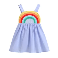 toddler kids baby girl rainbow sling dress casual sleeveless a line backless sundress colorful outfit summer clothes 1 5years