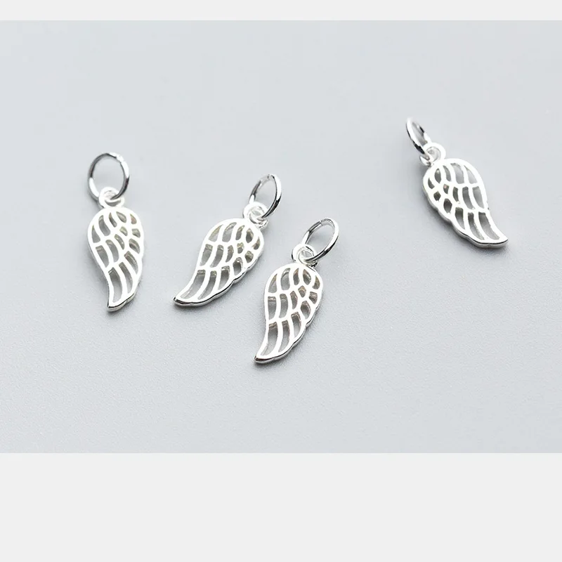 

UQBing 1pc Hot Sale Silver Hollow Angle Wings Charms Beads 925 Sterling Silver Jewlery Findings Accessories