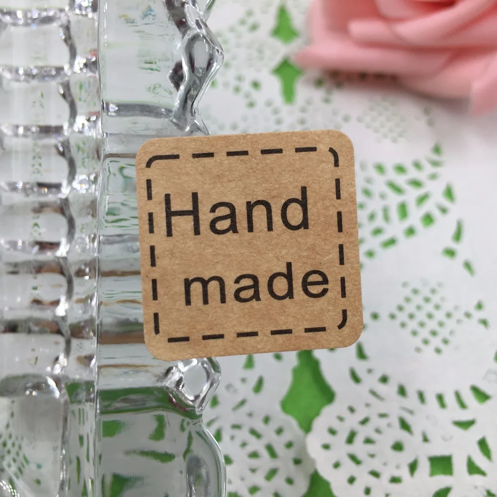 100 шт./лот 2 5 см модные квадратные наклейки из крафт бумаги самодельные для
