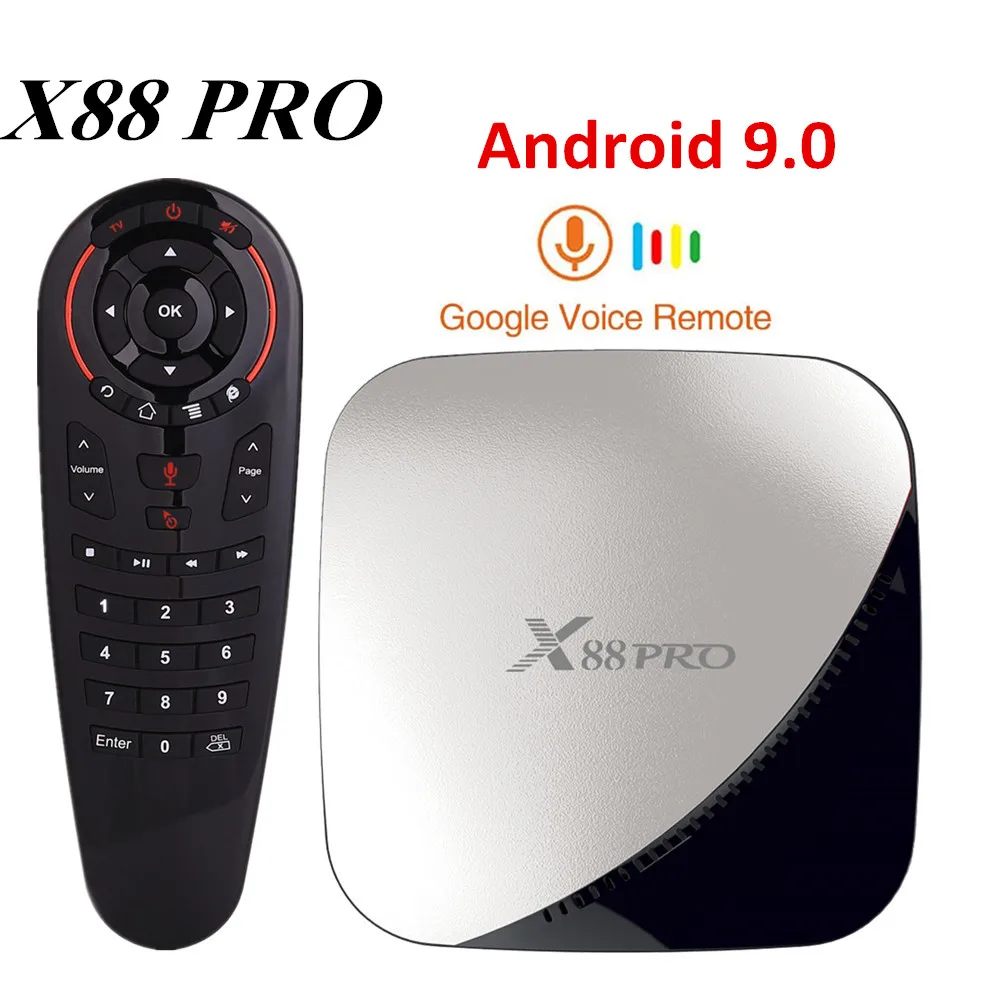 X88 PRO 9 0 Android TV Box Rockchip RK3318 4 Гб RAM 32 64 H.265 4K Google Voice Assistant Netflix Youtube 2G 16G медиаплеер |