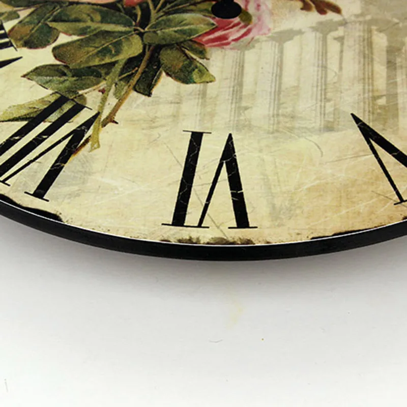 Модные 3d Роза украшения дома качели немой настенные часы римское число