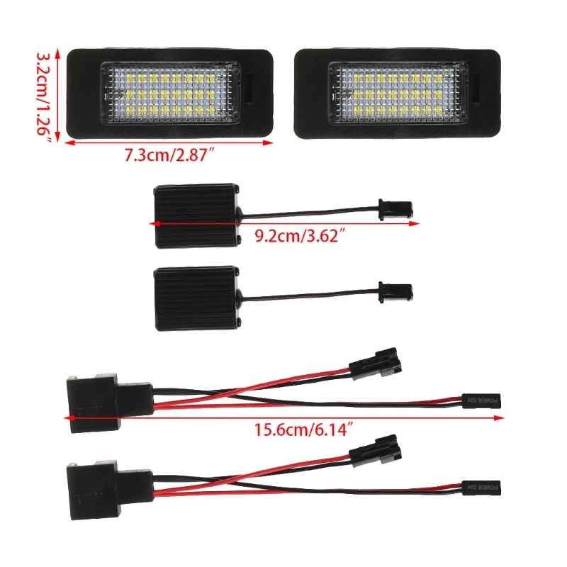 

License Plate Light 24SMD LED No Error For Audi A4 B8 S4 A5 S5 Q5 S TT quattro