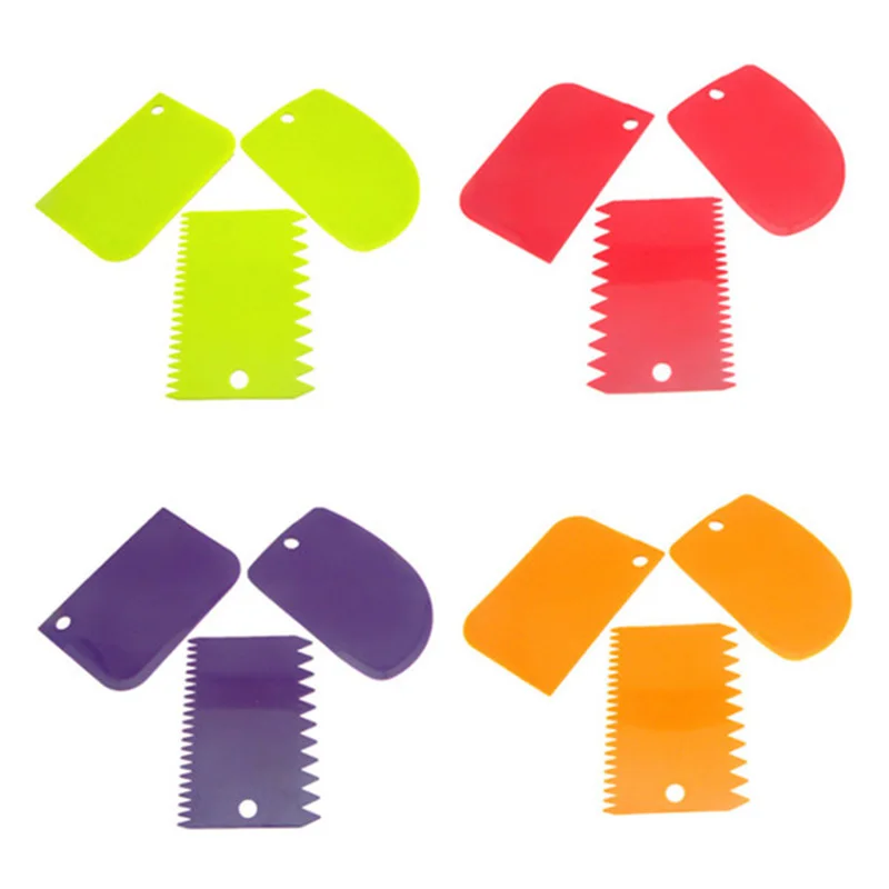 Owfvlazi 3PCS DIY Cream Scraper Set Multifunctional Irregular Teeth Edge Cutters Cake Mold Tools Fondant Tool | Дом и сад