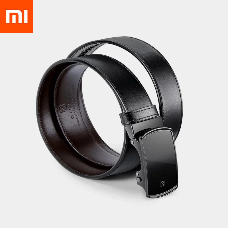 black Xiaomi Qimian кожаный автоматический ремень с пряжкой Nebula серия Двухсторонний двусторонний цвет длина реза для изысканного бизнеса для мужчин подарок - Цвет: black