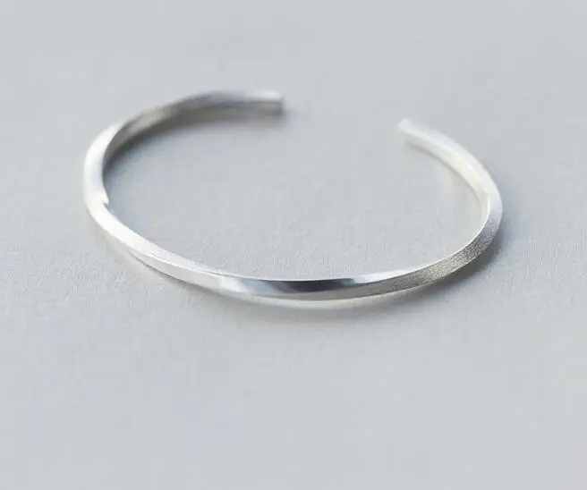 100% Оригинальный Женский Серебряный Браслет-манжета регулируемый штампованный