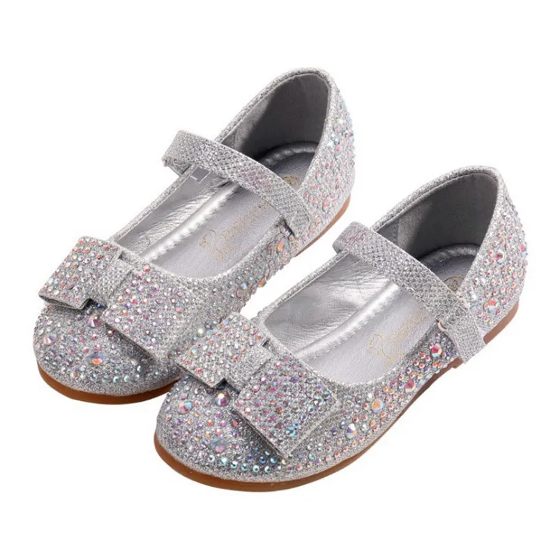 Детские туфли на Рождество для девочек блестящие танцев подиума Корейская
