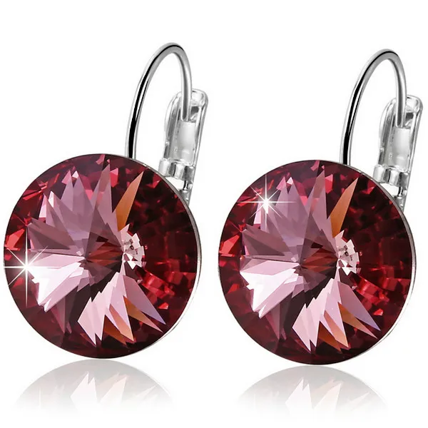 as picture Warme Farben, украшенные кристаллами от Swarovski, серебро 925, ювелирные изделия, серьги с круглым камнем, Кристальные серьги-капли, подарок Brinco - Цвет камня: as picture