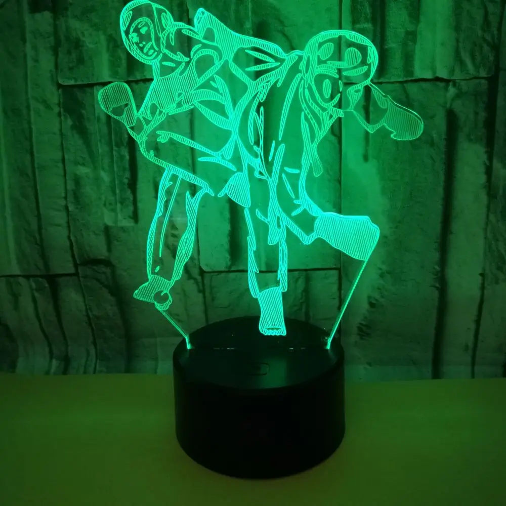 Ночная светодиодная 3d лампа для тхэквондо 7 цветов сенсорное управление