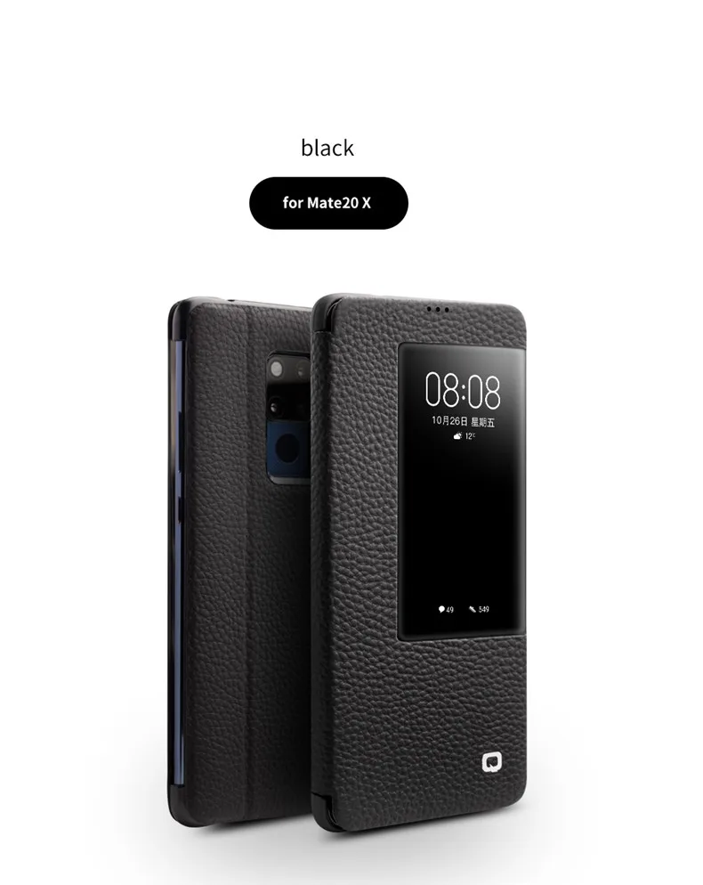 QIALINO Ультратонкий чехол-книжка из натуральной кожи для huawei mate 20 Pro, Роскошный чехол для телефона с умным обзором для huawei mate 20 X
