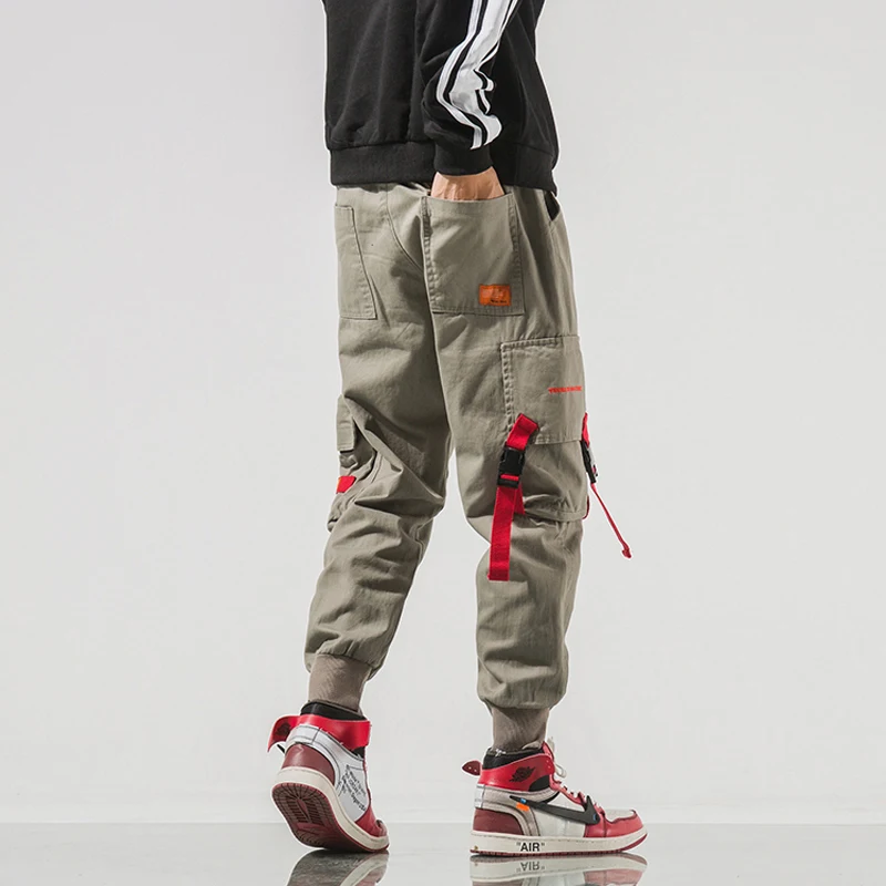 Мужские брюки карго FUODRAO Modis из 100% хлопка с эластичным поясом в стиле хип хоп