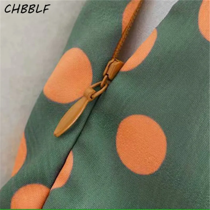 CHBBLF, женский укороченный топ в горошек, плиссированный, с открытой спиной, с регулируемыми бретельками, без рукавов, милая блузка, женская рубашка XDN8770