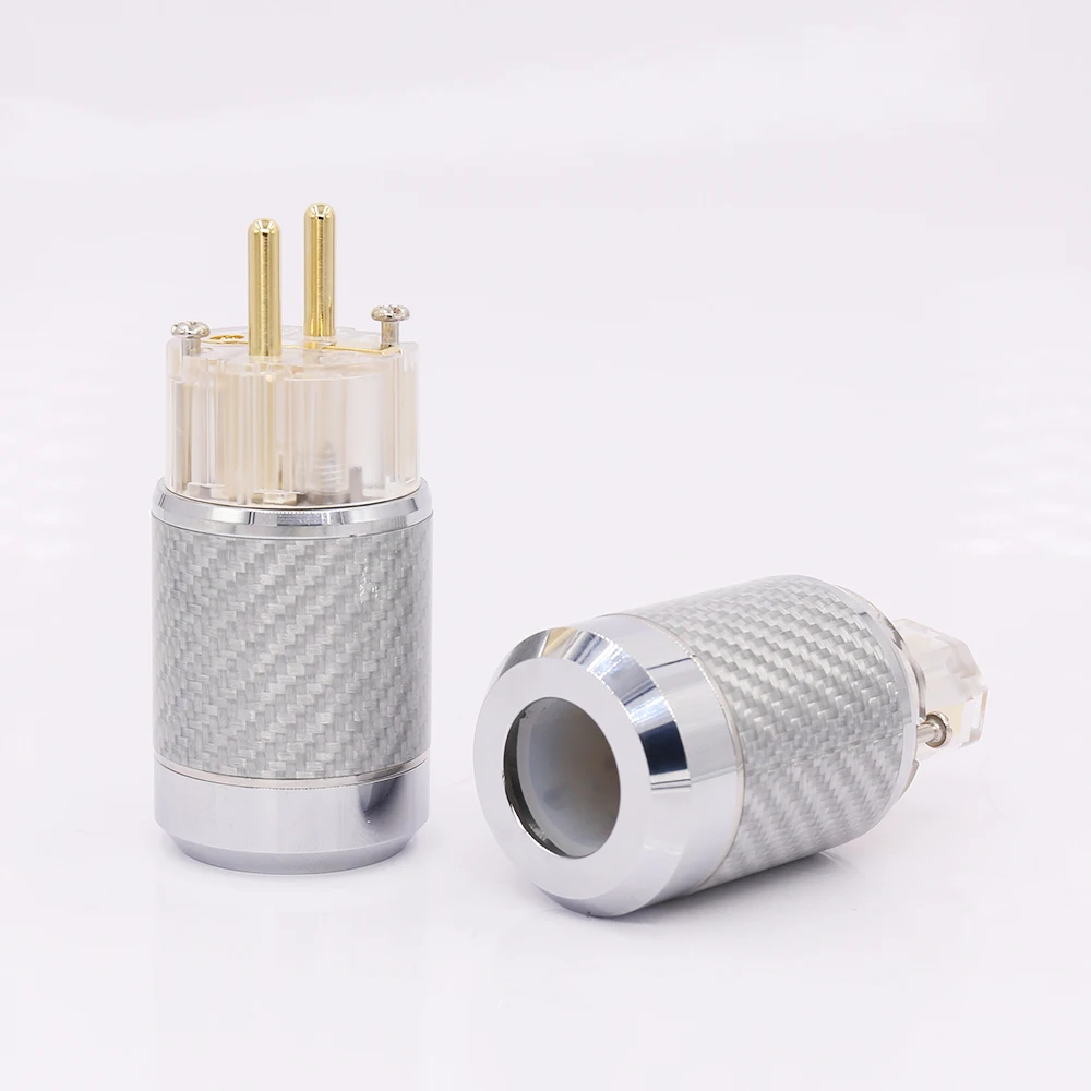 Hi-End Carbon Fiber Gold Plated European standard AC Power Plug IEC Female | Электроника