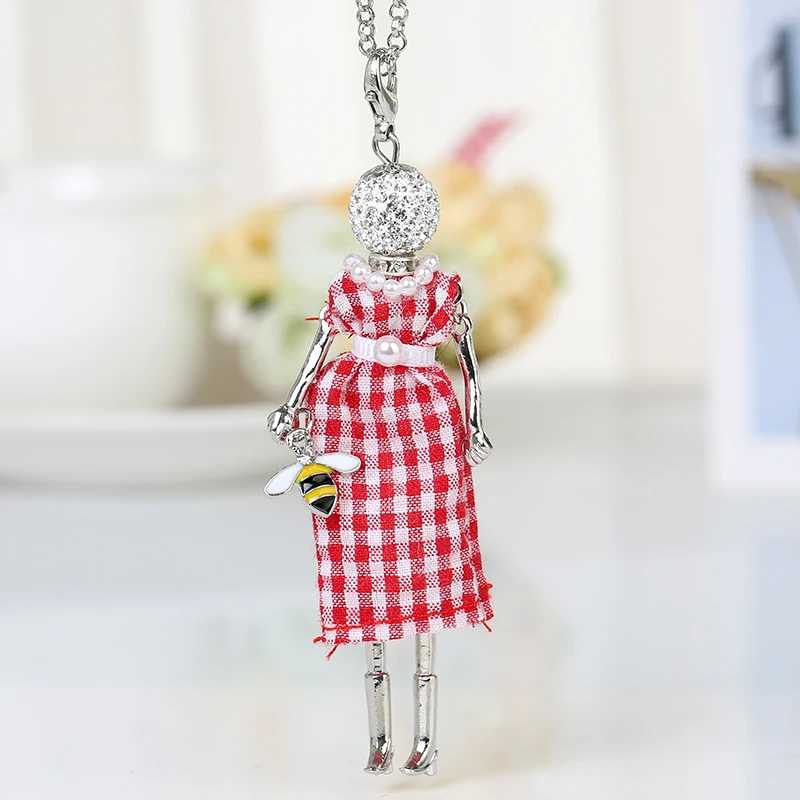 Handmade Statement French Doll Necklaces Maxi Long Chain Pendant Alloy Bohemian News Choker Girls Women Accessories | Украшения и
