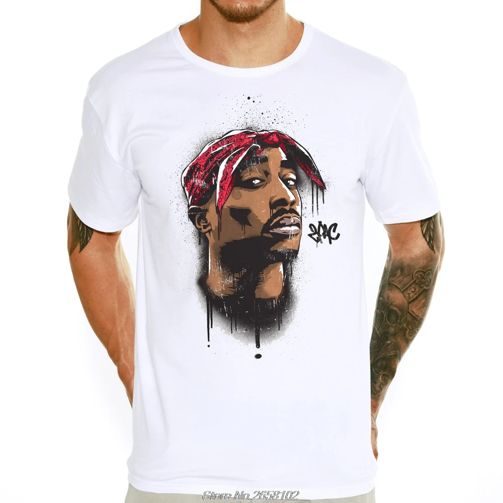 Белый Тупак», «2pac Футболка с принтом Лидер продаж в стиле «хип-хоп» Стиль уличная одежда, футболки Hipster Повседневное топы Харадзюку уличная одежда - Цвет: Белый