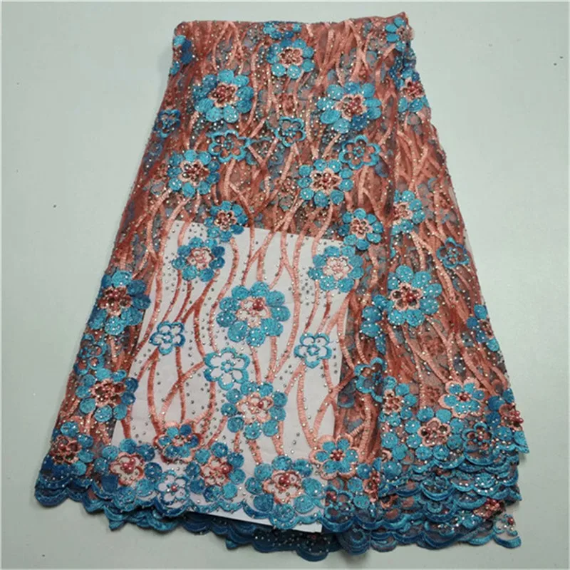 2019 новый дизайн швейцарская вуаль кружева АФРИКАНСКАЯ кружевная ткань синяя