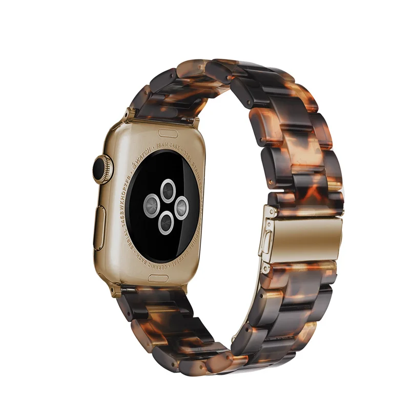 Модный ремешок для часов APPLE Watch3/2/1 38/42 мм, ремешок из смолы Материал женские Для мужчин браслет наручные часы с поясом аксессуары ремешок для часов - Цвет ремешка: Многоцветный