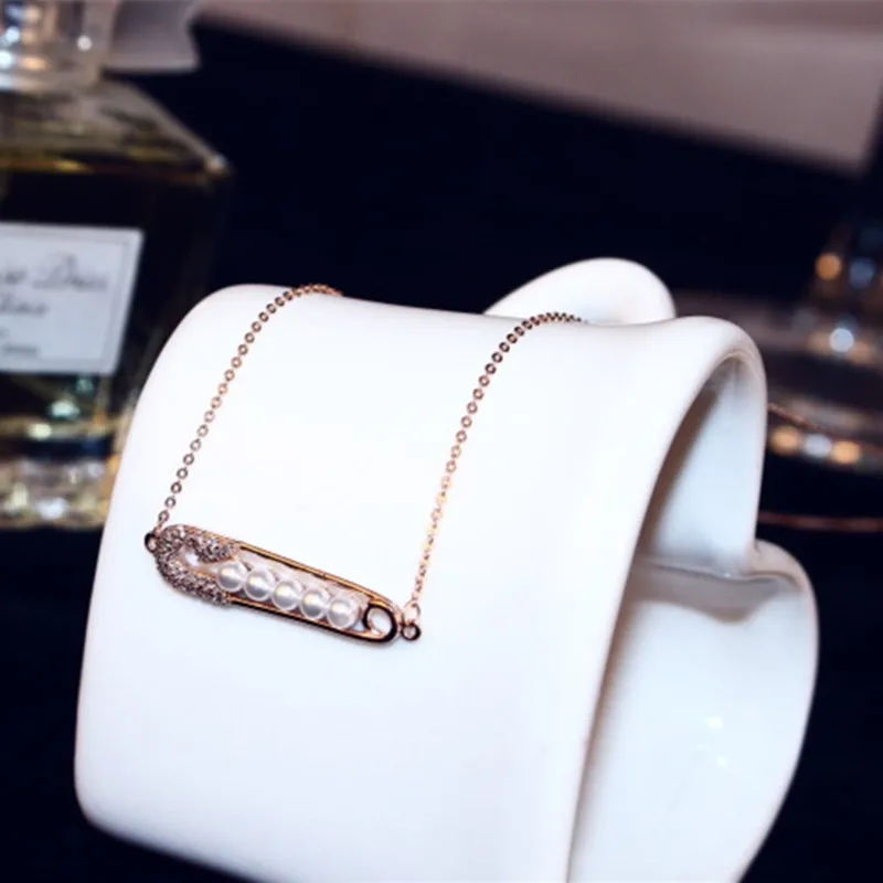 Классическое медное Настоящее розовое золото белое ожерелье с подвеской из