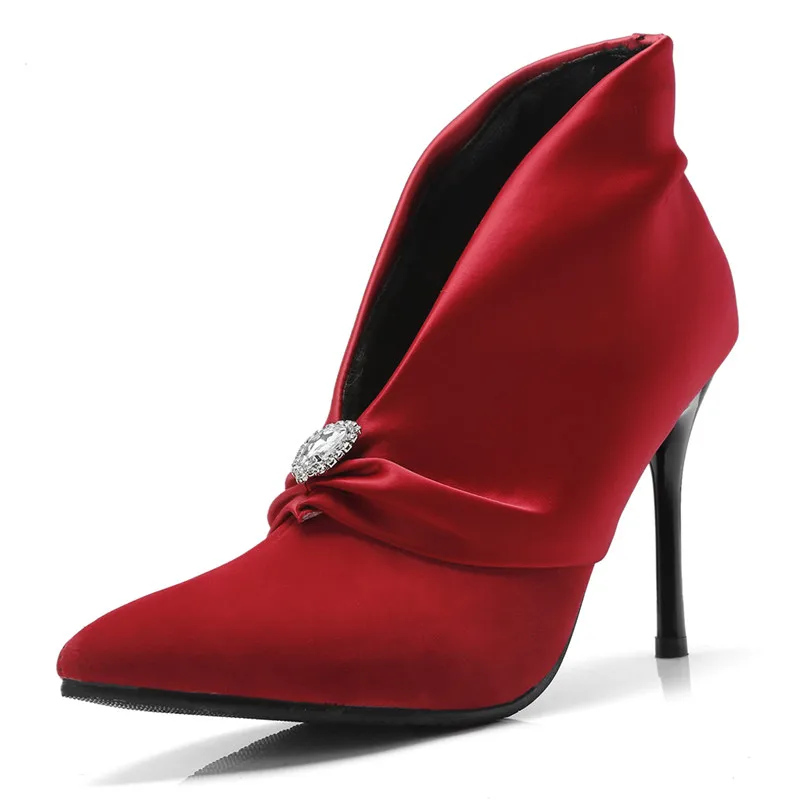 Женские ботильоны с острым носком на высоком каблуке размеры 34 43|Женские