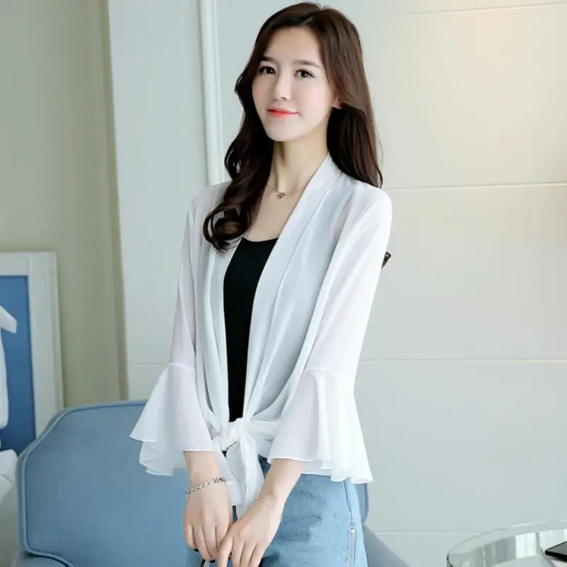 

Kimono cardigan Womens tops and blouses Japanese style streetwear female women tops summer boho long shirt female black white