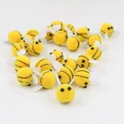 10 шт., плюшевые помпоны в виде головы пчелы