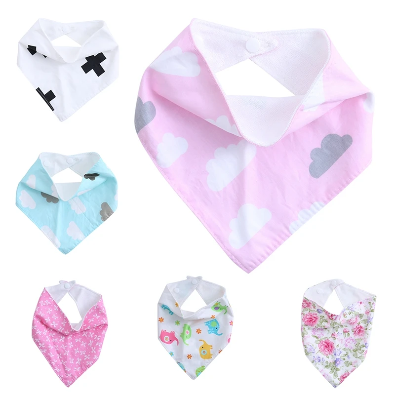 

7 Patterns Infant Kids Baby Boys Girls Feeding Saliva Towel Dribble Triangle Bandana Bibs New