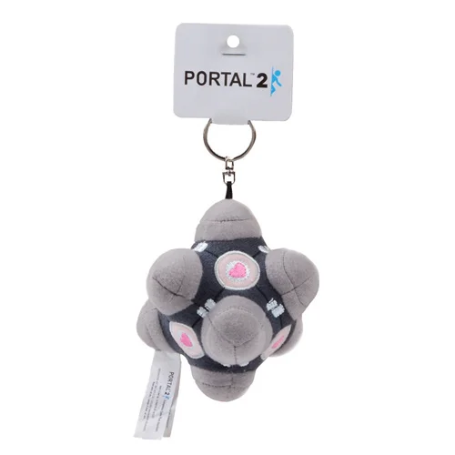 Keychain Плюшевый компаньон куб валик портал 2 взвешенный плюшевый брелок-подвеска компаньон куб - Цвет: Keychain