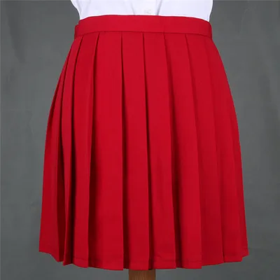 red Для женщин летние JK школьная Униформа юбка Mori Girl Harajuku Японский Элегантный дизайн Высокая талия карман Короткие плиссированные юбки - Цвет: red
