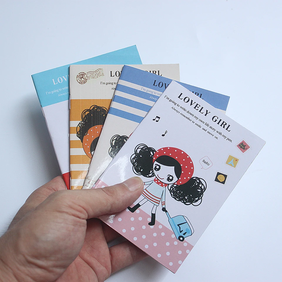 Милый мини-блокнот 4 шт./компл. винтажный цветочный мультяшный маленький дневник