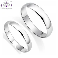 100 real 925 pure silver classic simple plain design lovers rings for man woman couples wedding engagement fashion jewelry