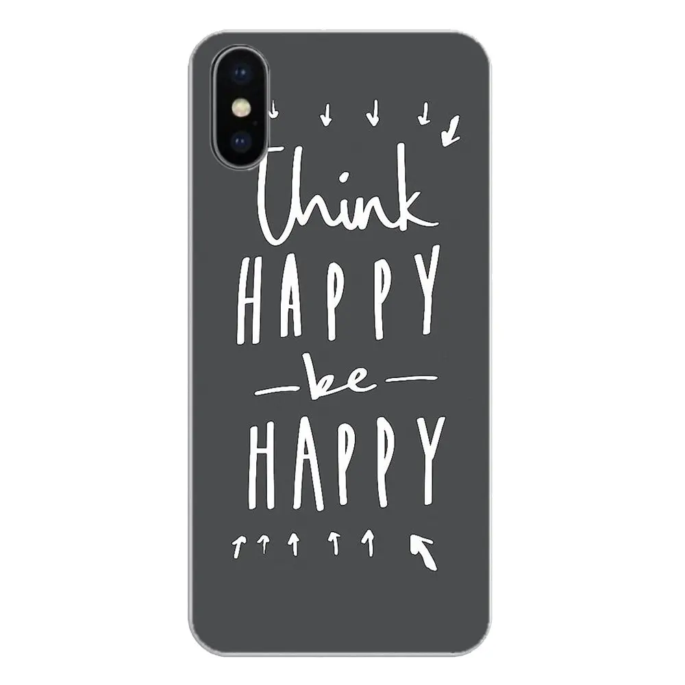 Силиконовый чехол Think happy be Inspirational Quote для Huawei Honor 8 8C 8X 9 10 7A 7C Mate 20 Lite Pro P Smart Plus |
