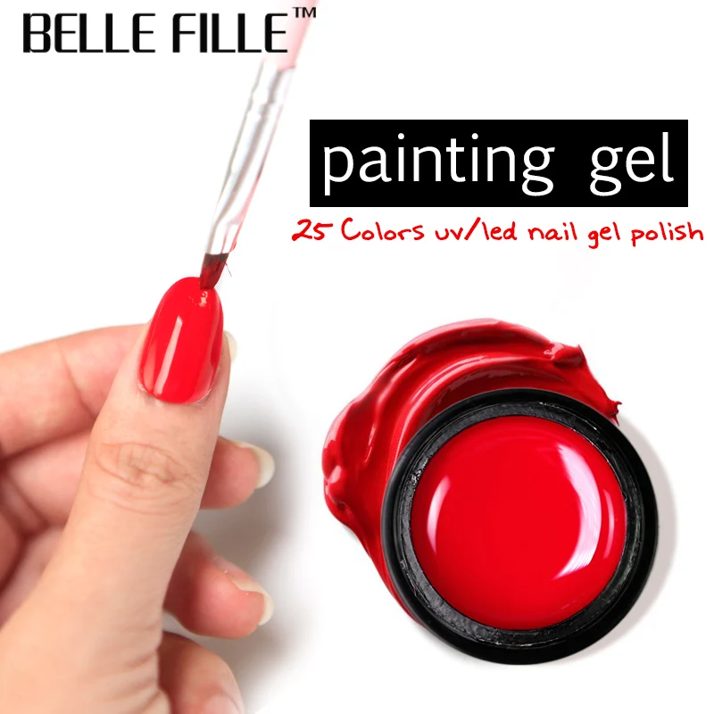 Цветной УФ Гель лак для ногтей Belle Fille с отмачиванием от блестками радужная краска