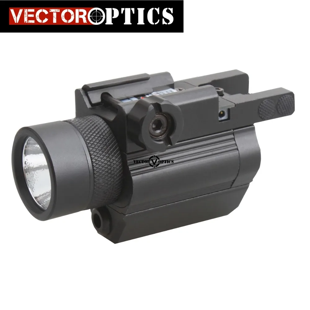 

Vector Optics Tactical Pistol Handgun LED Flashlight Green Laser Combo Sight Metal 200 Lumens Weapon Light Fit GLOCK 17 19
