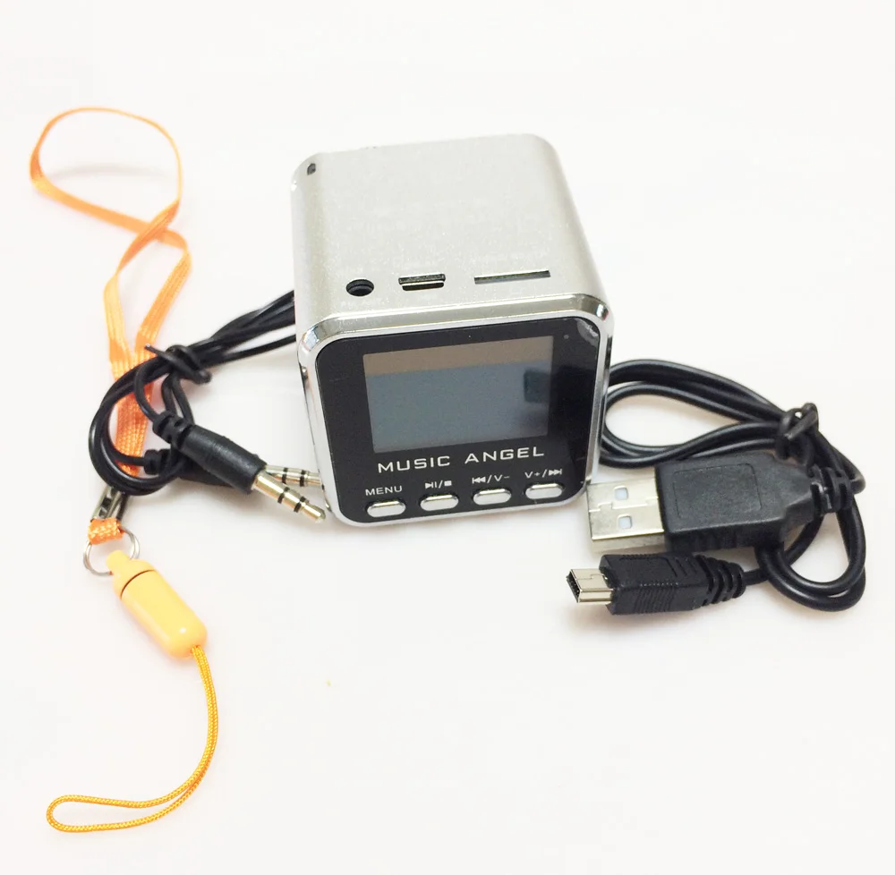 Музыка Ангел JH-MD08D ЖК-дисплей цифровые колонки Поддержка MicroSD/TF карты/линейный mp3-плеер мини FM радио часы будильник