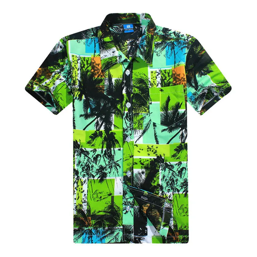 2019 new summer men short sleeve beach shirts coconut tree design casual L-4XL drop shipping ABZ282 | Мужская одежда