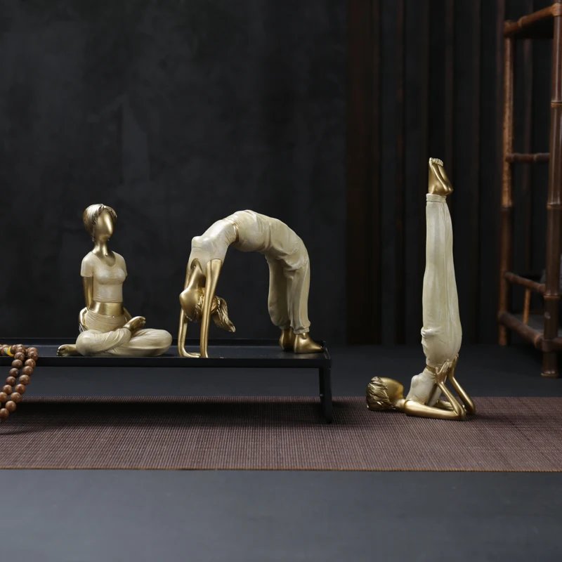 European modern yoga character ornaments abstract art style women statue human body sculpture home decoration craft opening gift | Дом и сад