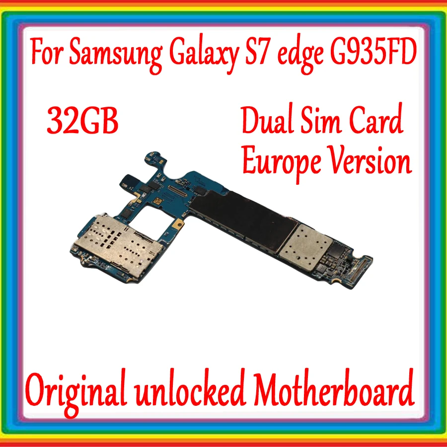 Оригинальная материнская плата 32 ГБ для Samsung Galaxy S7 edge G935FD с двумя SIM картами тест