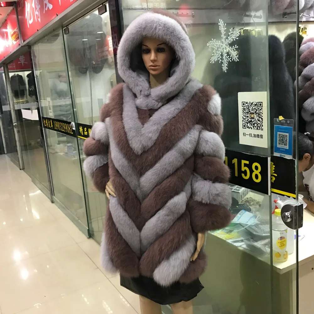 Новинка Лидер продаж Модная женская шуба из натурального Лисьего меха зимние