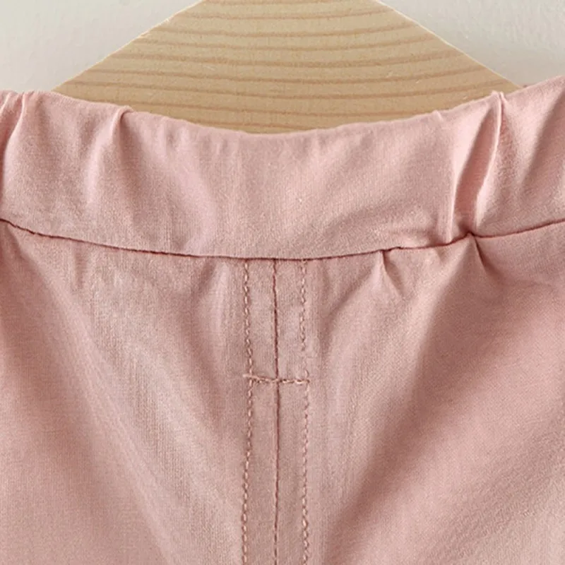 Летний комплект одежды без рукавов для маленьких девочек хлопковые однотонные