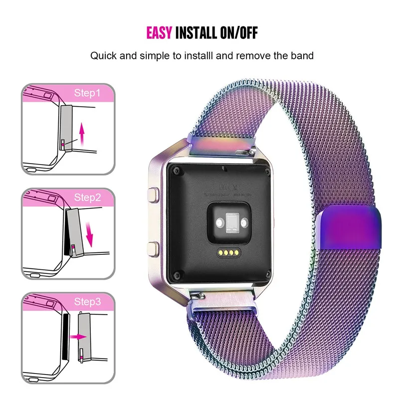 Milanese Loop Нержавеющая сталь ремешок для Fitbit Blaze полосы магнит замок ремешок Браслет для Fitbit Blaze Смарт-часы для фитнеса