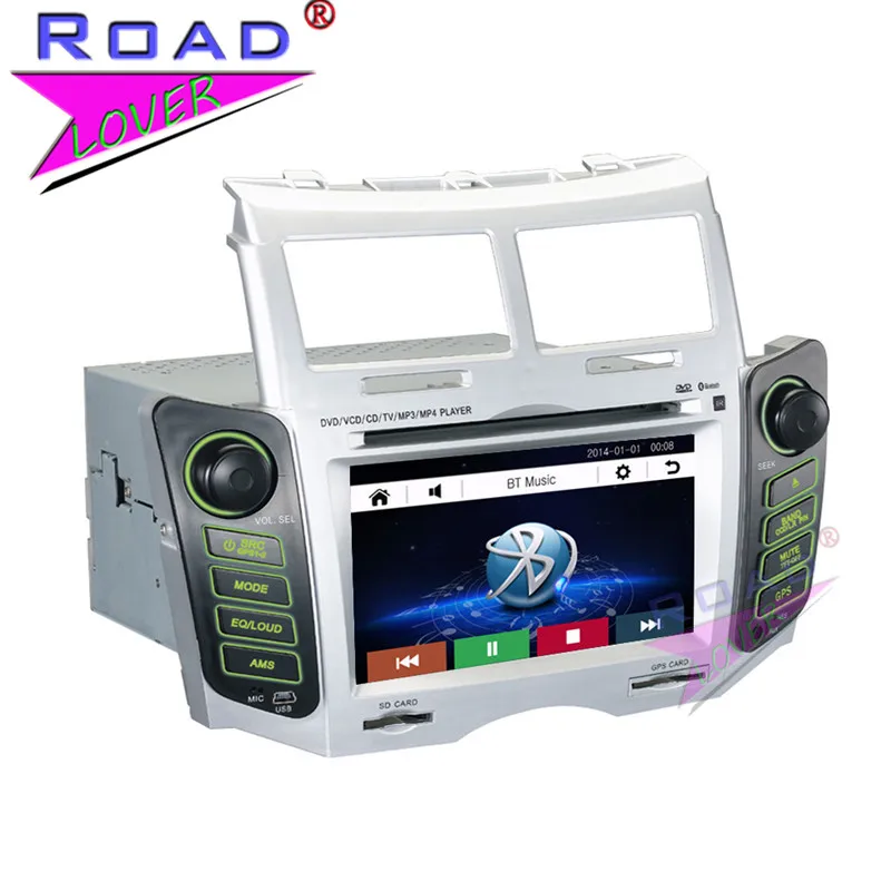 Автомобильный мультимедиа-плеер TOPNAVI Wince 6.0 2Din для Toyota Yaris 2005-2011 со встроенной GPS-навигацией и поддержкой MP3.