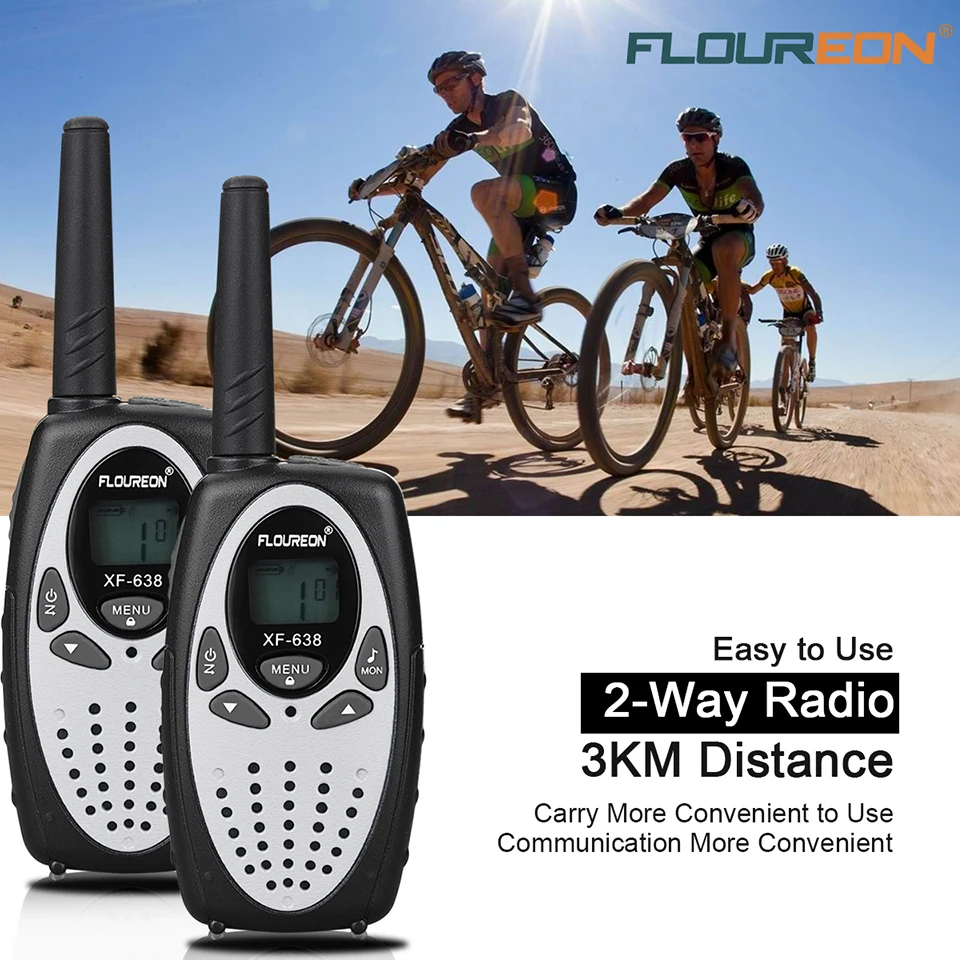 FLOUREON 8-канальный видеорегистратор для детей иди и болтай Walkie Talkie S UHF400-470MHz 2-передающая радиоустановка 3 км переговорные PMR портативная ребенку играть в рация Intercom