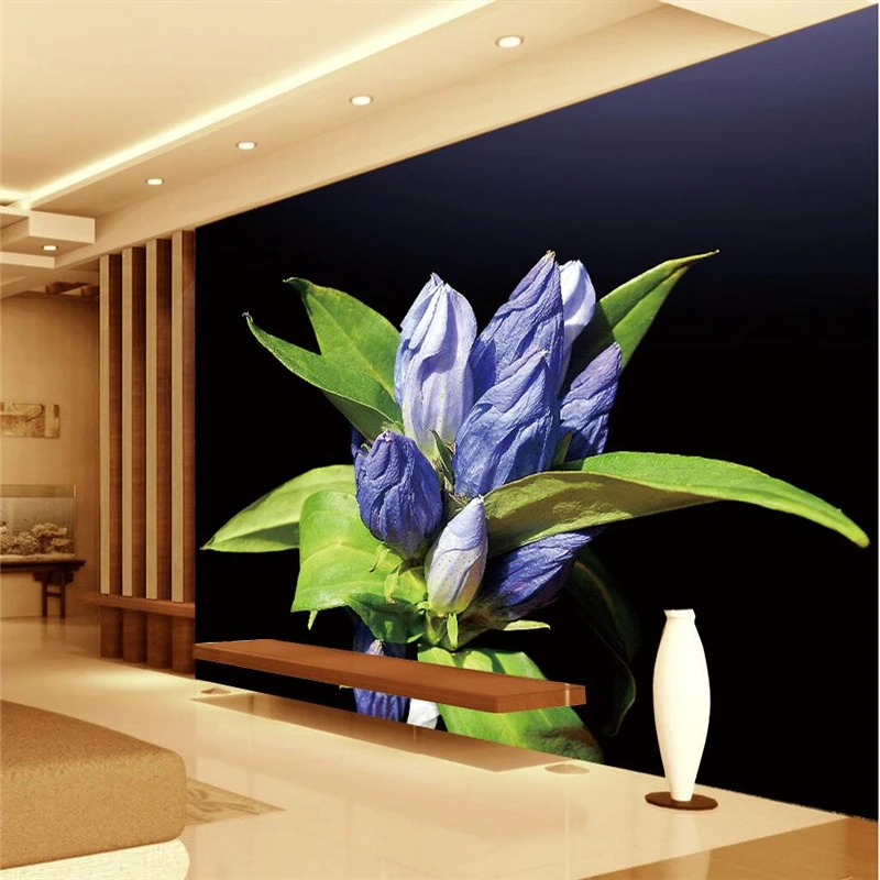 Обои beibehang на заказ фиолетовый цветок Зеленый лист фоновые Настенные обои для