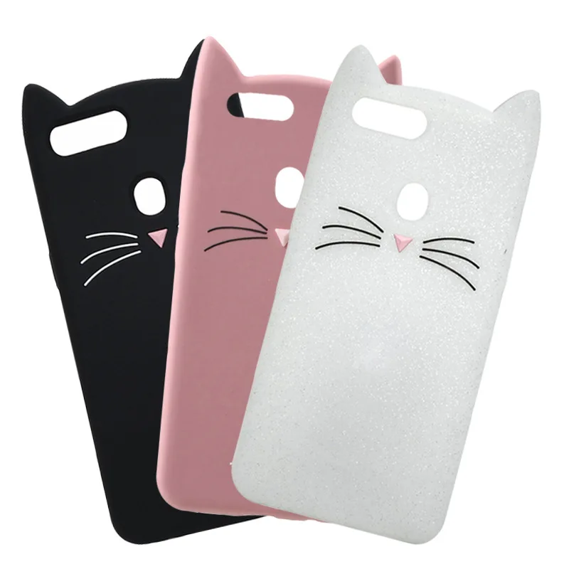 С милым рисунком усов Cat Чехол для телефона из мягкого ТПУ с фактурой под песок OPPO