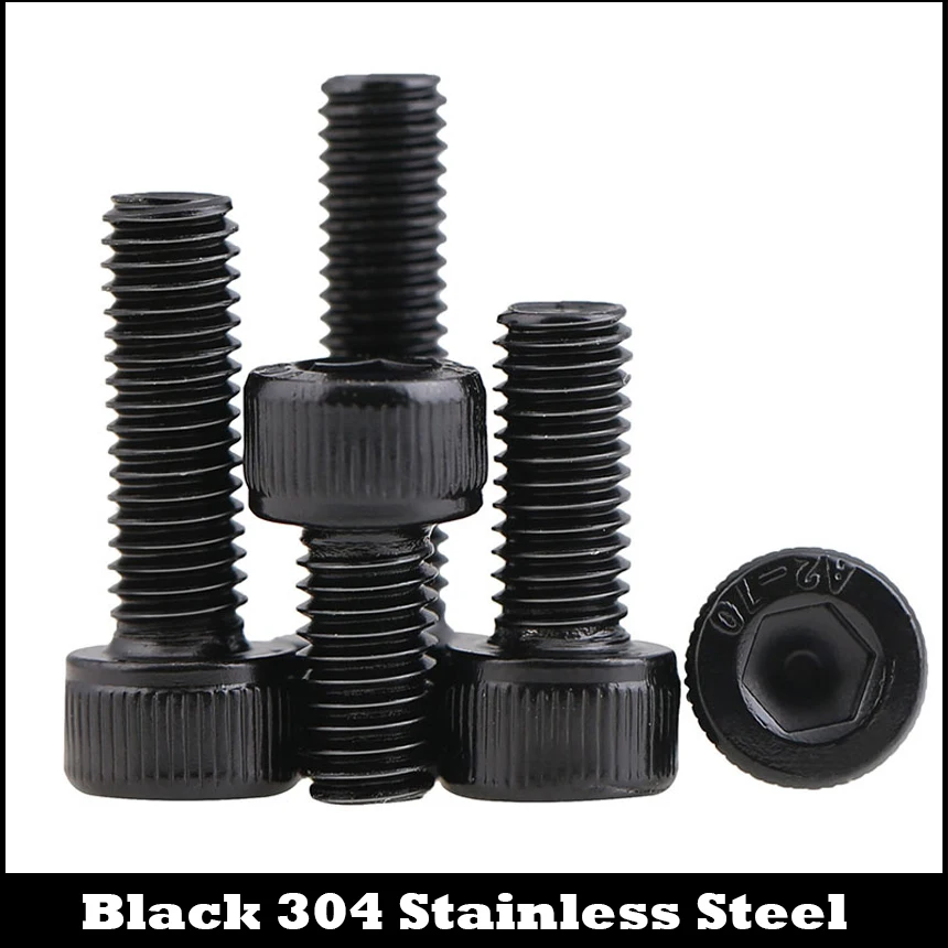 M4 * 12 M4x12 16 M4x16 20 M4x20 DIN912 черная крышка из нержавеющей стали 304 стандартный