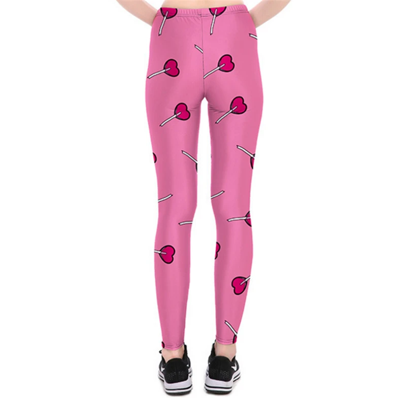 Леггинсы для фитнеса обтягивающие женские розовые леггинсы с леденцом