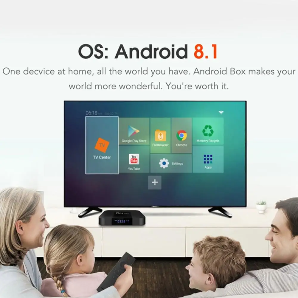 ТВ приставка Android 8 1 3D 2 Гб 16 четырехъядерный процессор Amlogic S905W поддержка wifi 4K HDR