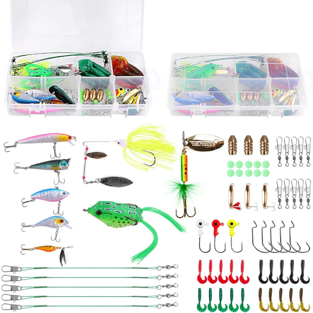 

Plusinno frogs Fishing Lure Set 67pcs/LOT Rubber Soft Bass Lures fishing tackle Fishing Gear Lures Kit Set
