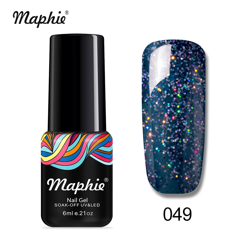 049 Maphie УФ-гель для ногтей Блестящий Блеск светодиодный гель лак для ногтей Полупостоянный светодиодный гель нужна Светодиодная лампа УФ лак для ногтей 6 мл Красная эмаль - Цвет: 049
