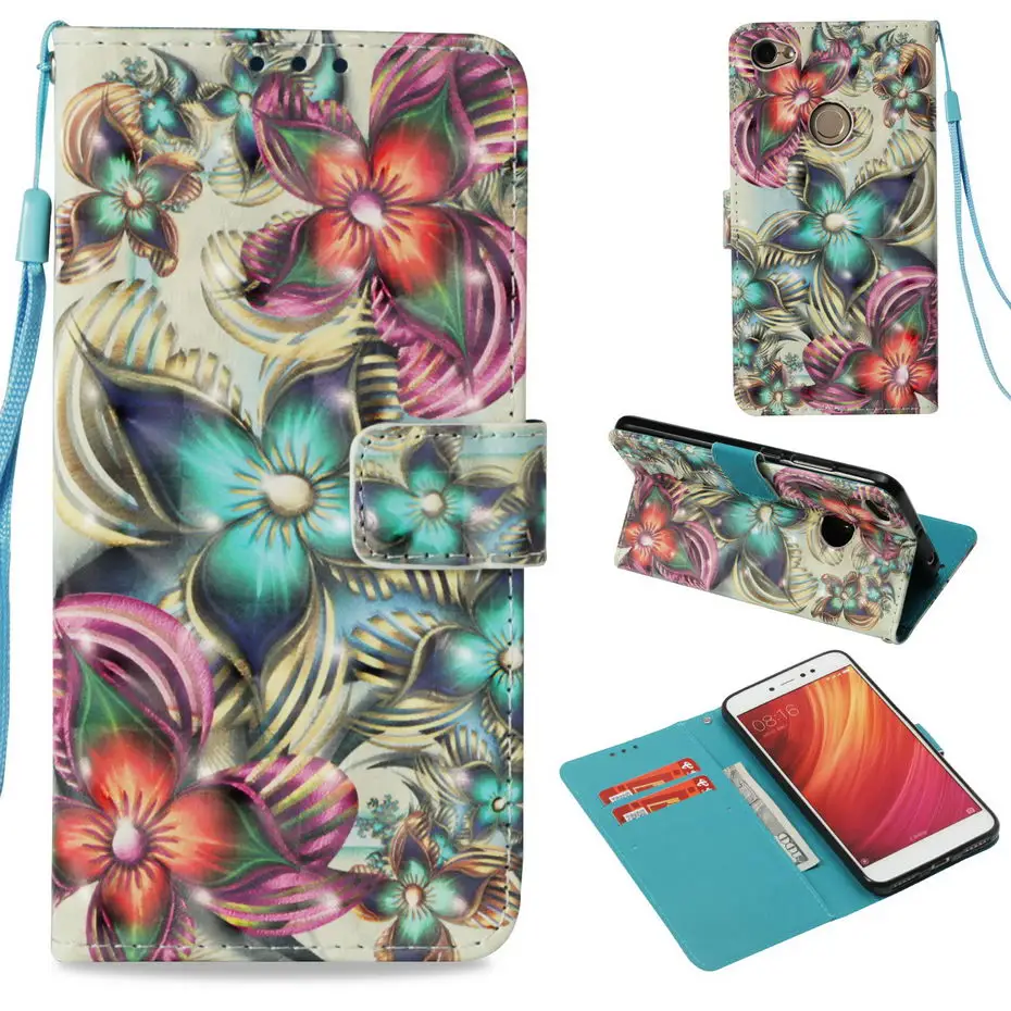 Роскошный чехол кошелек с 3d рисунком для Xiaomi RedMi Not 5A 32/64 ГБ Стильный книжка Redmi Note